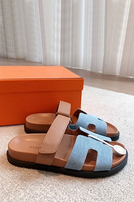 Женские сандалии Premium - Brown / Blue