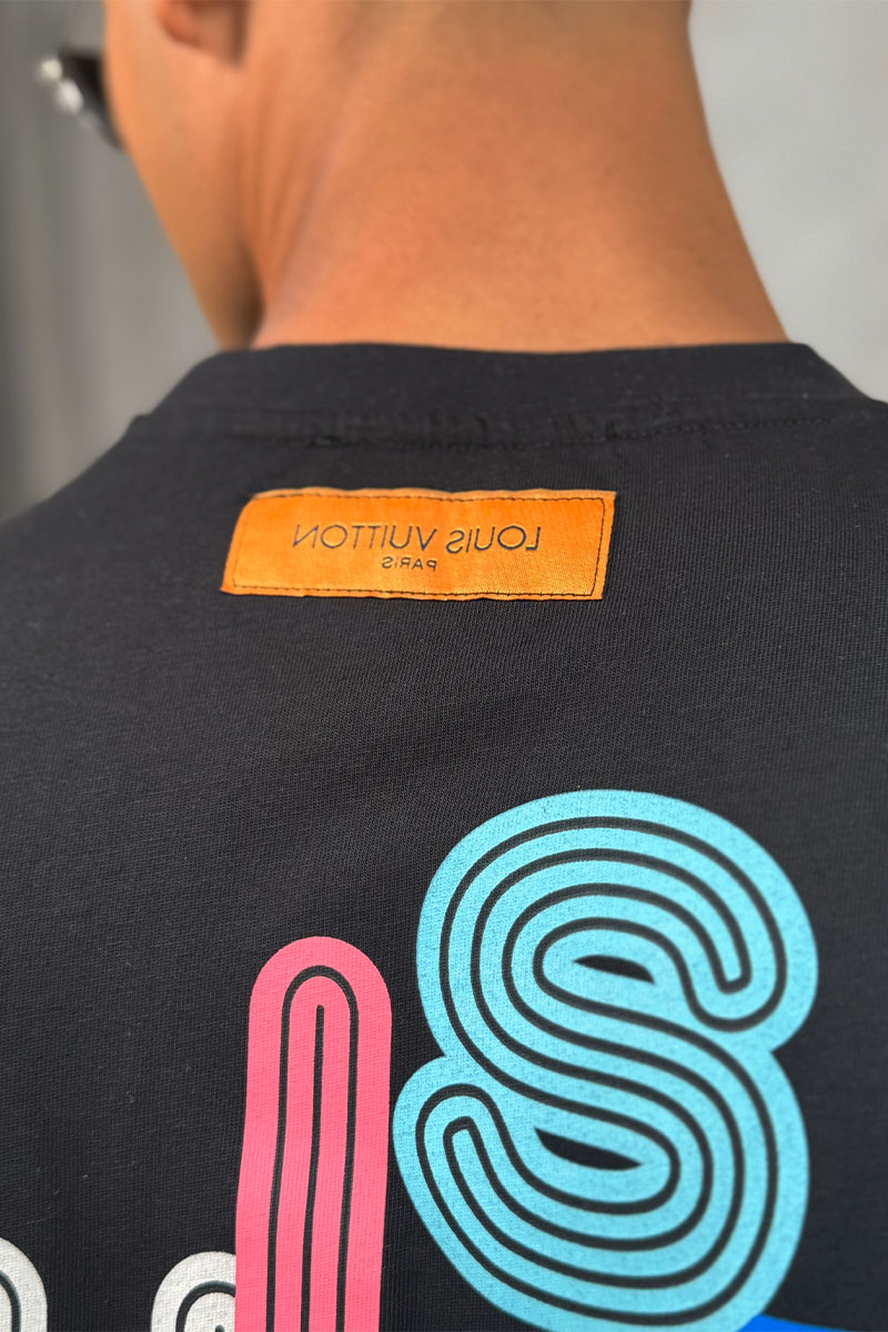 Lоuis Vuittоn Брендовая оверсайз футболка чёрного цвета