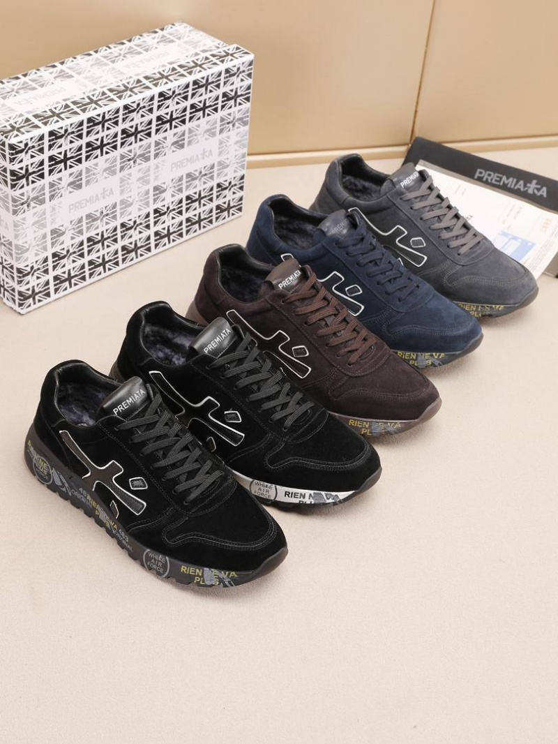 Premiata Замшевые кроссовки с мехом low-top - Grey
