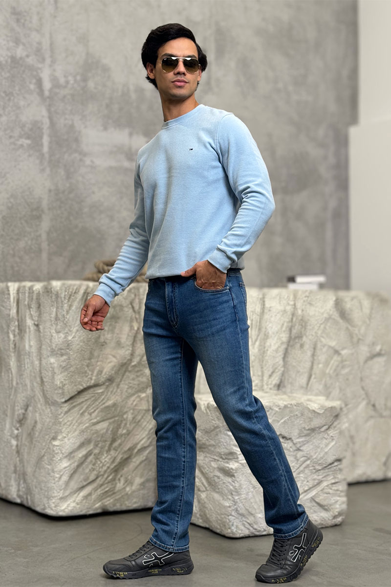 Zegna Мужские синие джинсы Premium