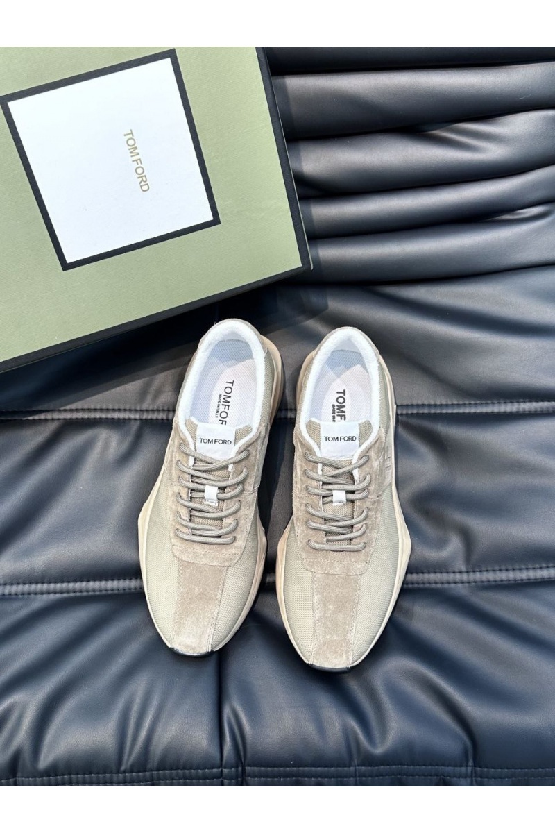 Tom Ford Мужские кроссовки бежевого цвета