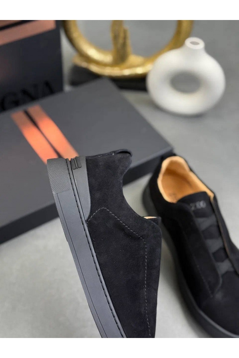 Zegna Замшевые кроссовки Triple Stitch