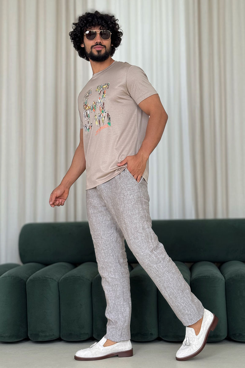 Loro Piana Льняные штаны серого цвета 