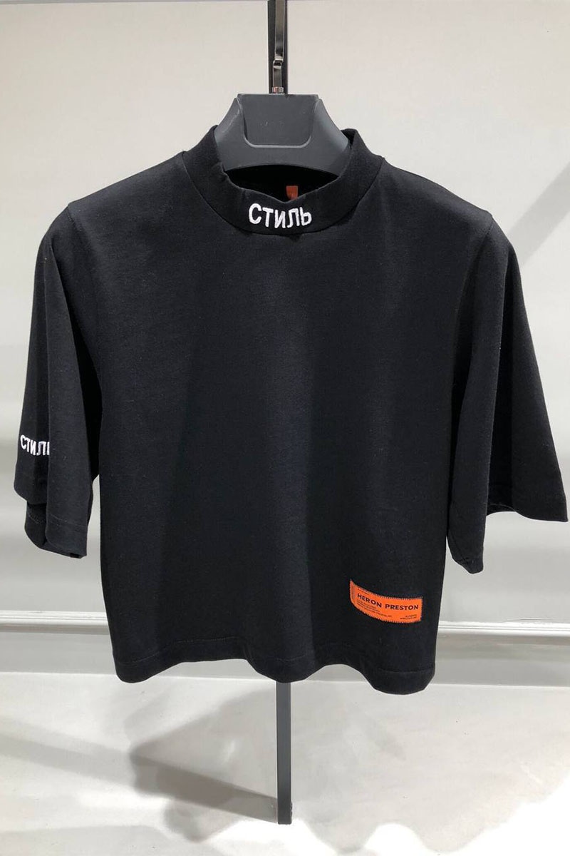 Heron Preston Чёрная футболка СТИЛЬ-logo cropped