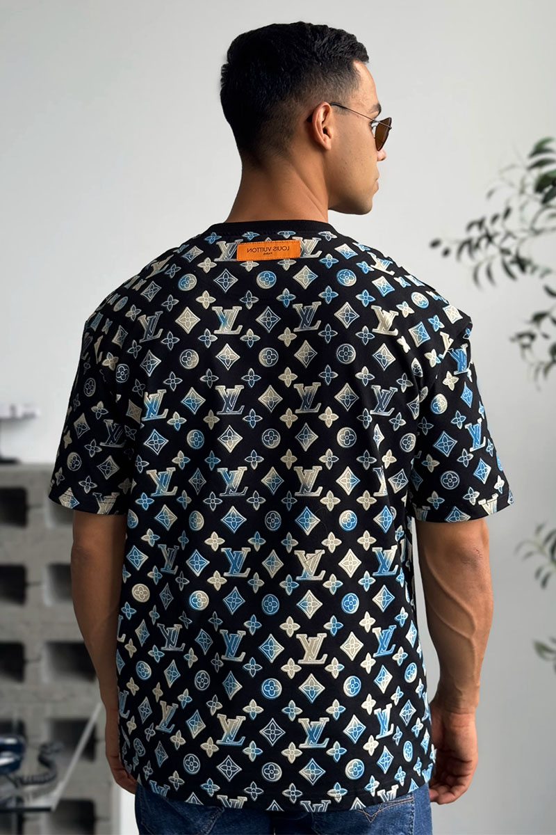 Lоuis Vuittоn Чёрная оверсайз футболка Monogram All-over