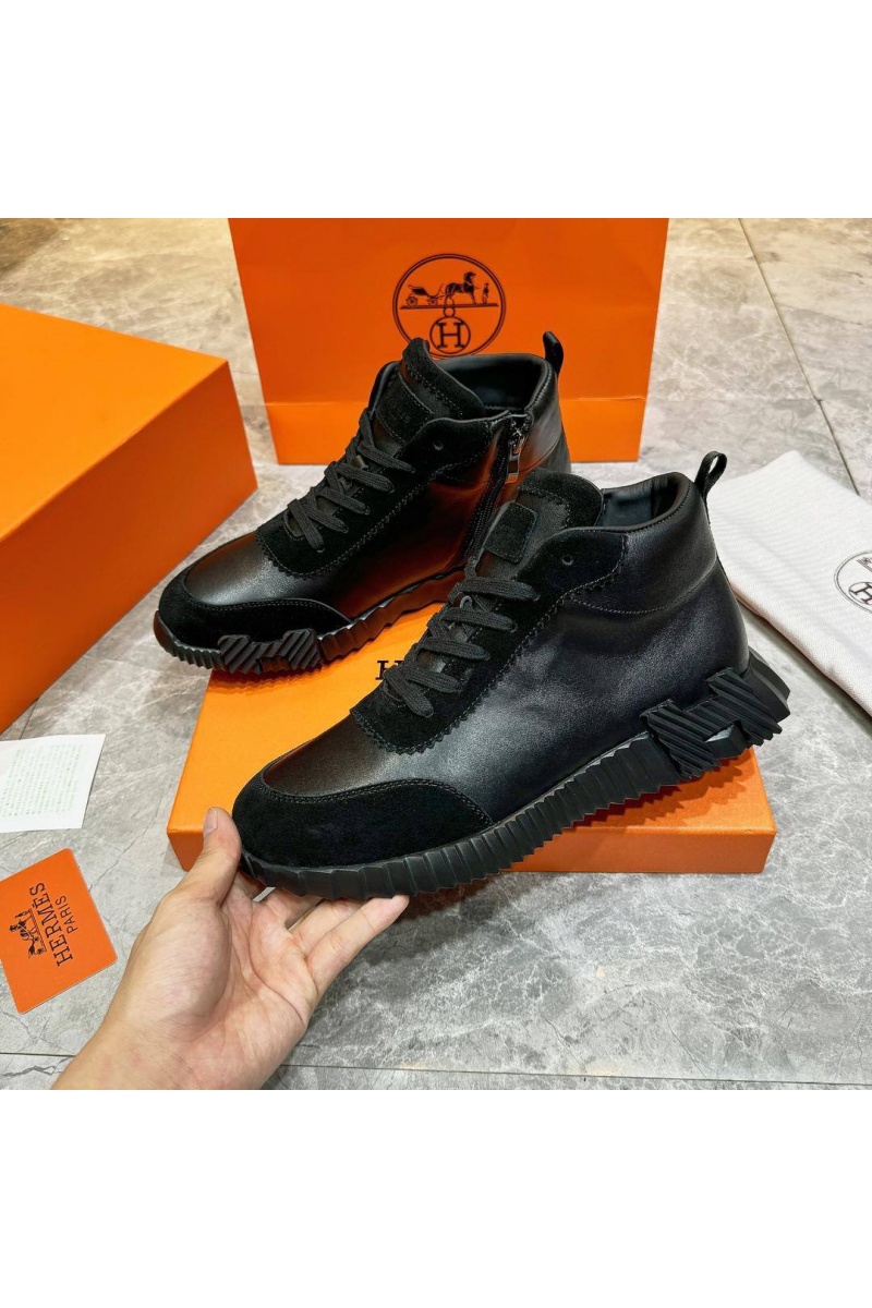 Hermes Кроссовки с мехом Bouncing high-top - Black