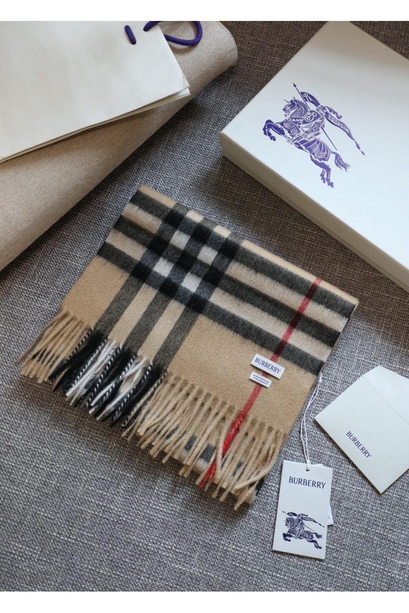 Burberry Шарф two-tone Check premium 168x30 см - Chestnut