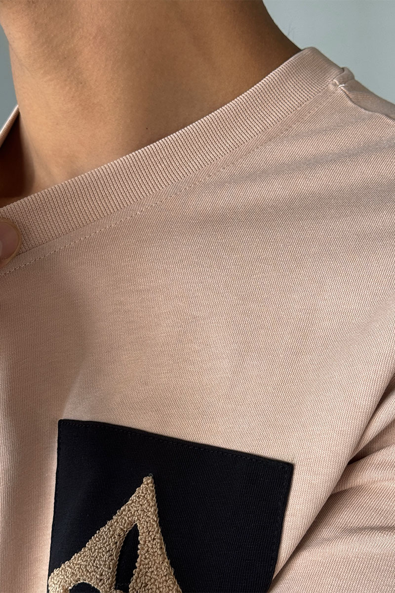 Lоuis Vuittоn Брендовая оверсайз футболка бежевого цвета