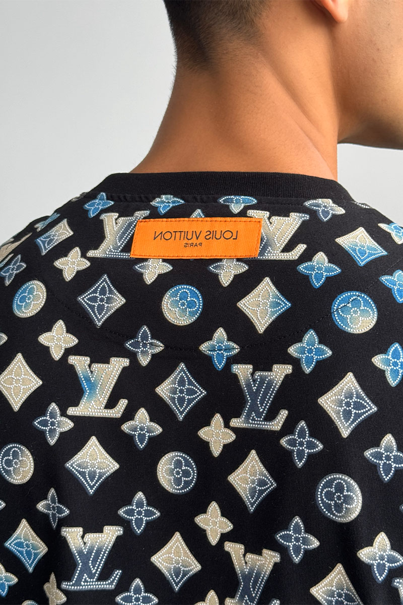 Lоuis Vuittоn Чёрная оверсайз футболка Monogram All-over