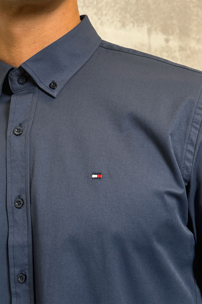 Tommy Hilfiger Мужская рубашка flag embroidery - Navy 