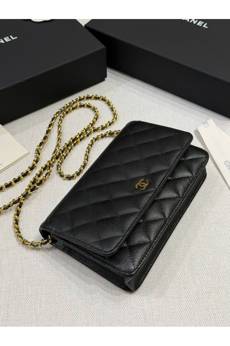 Chаnеl Кожаная сумка Wallet on Chain premium 19x12x4 см