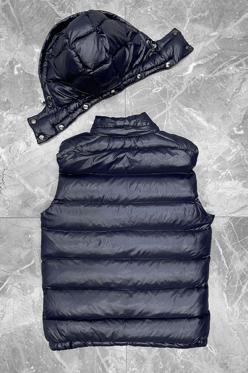 Moncler Мужской жилет logo-patch - Navy 