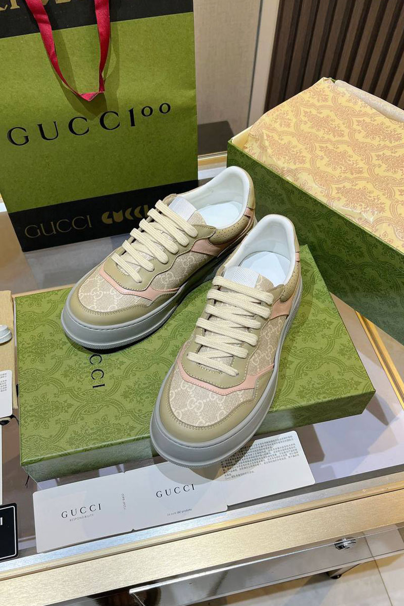 Gucci Женские кроссовки Chunky B Premium - Beige / Grey