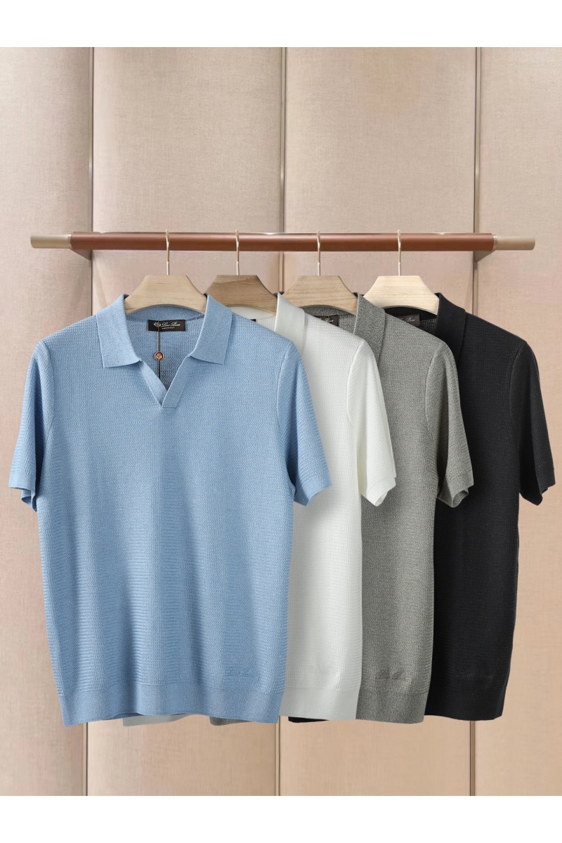 Loro Piana Мужское поло голубого цвета premium