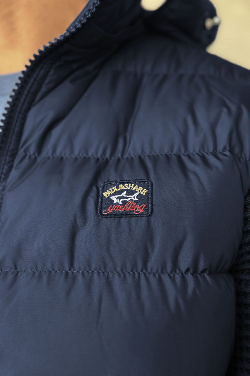 Paul & Shark Тёмно-синяя куртка с вязаными рукавами