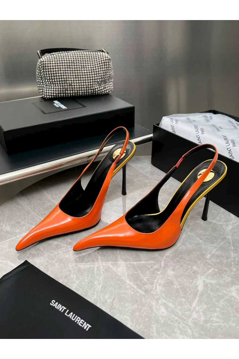 Yves Saint Laurent Женские кожаные туфли на каблуке premium