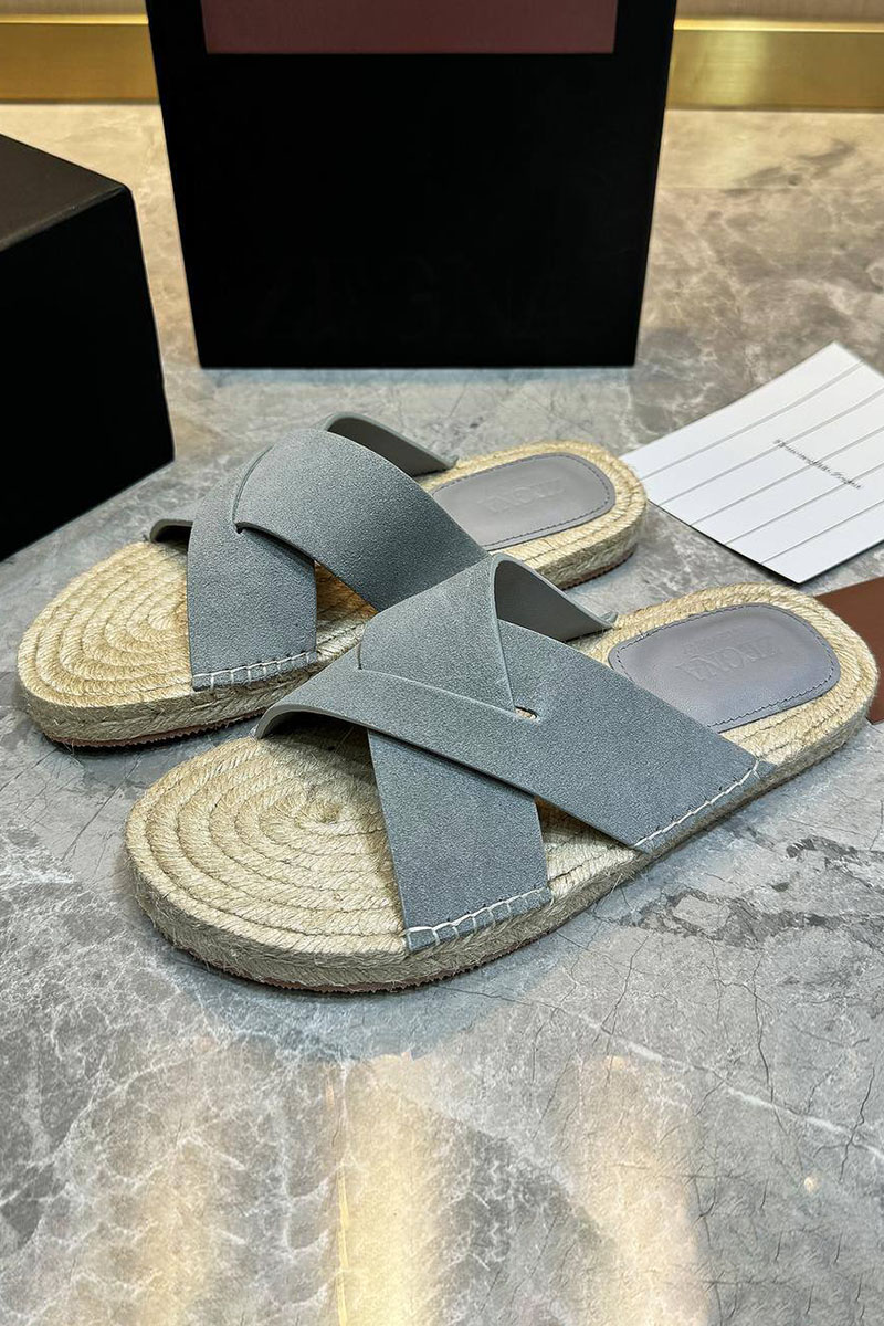 Zegna Мужские шлёпанцы suede - Blue