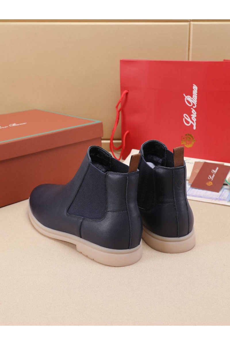 Loro Piana Кожаные ботинки с мехом 