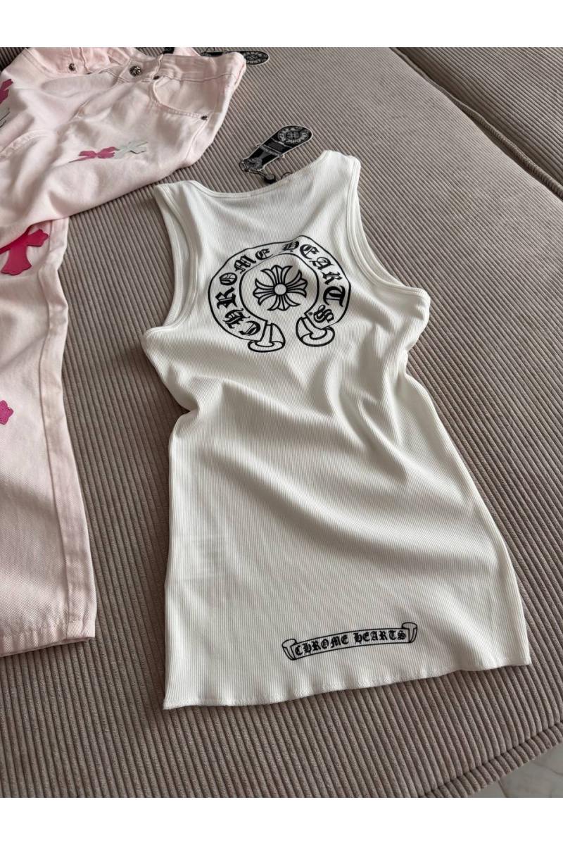 Chrome Hearts Женская белая майка premium
