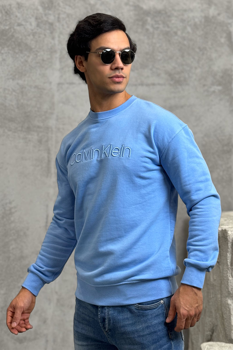 Calvin Klein Свитшот голубого цвета embroidered-logo