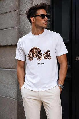 Белая оверсайз футболка Leopard Bear