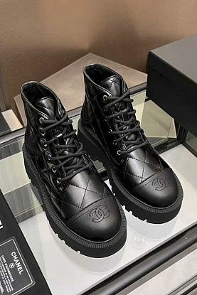 Женские кожаные ботинки premium - Black