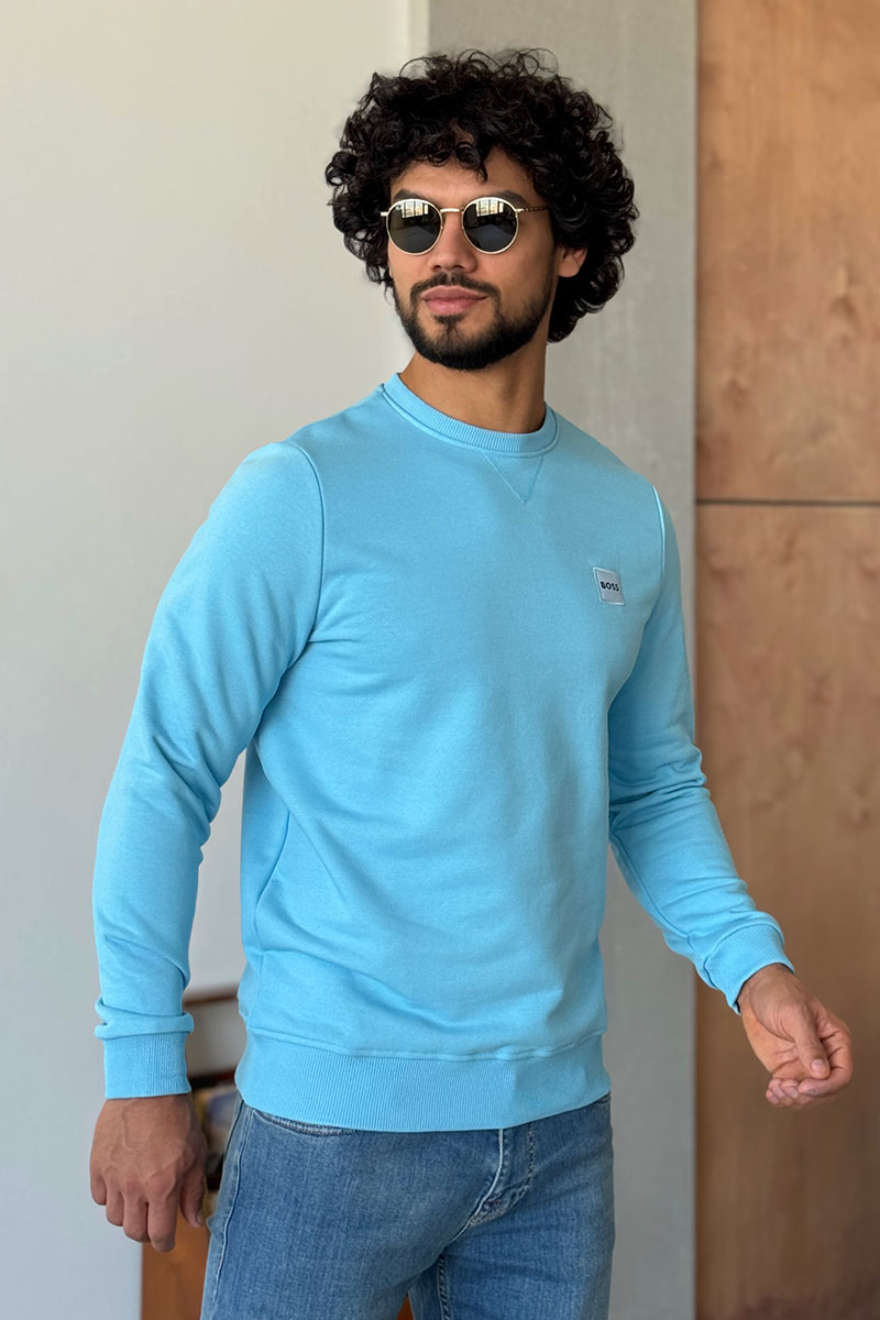 Hugо Воss Свитшот голубого цвета Westart logo-patch