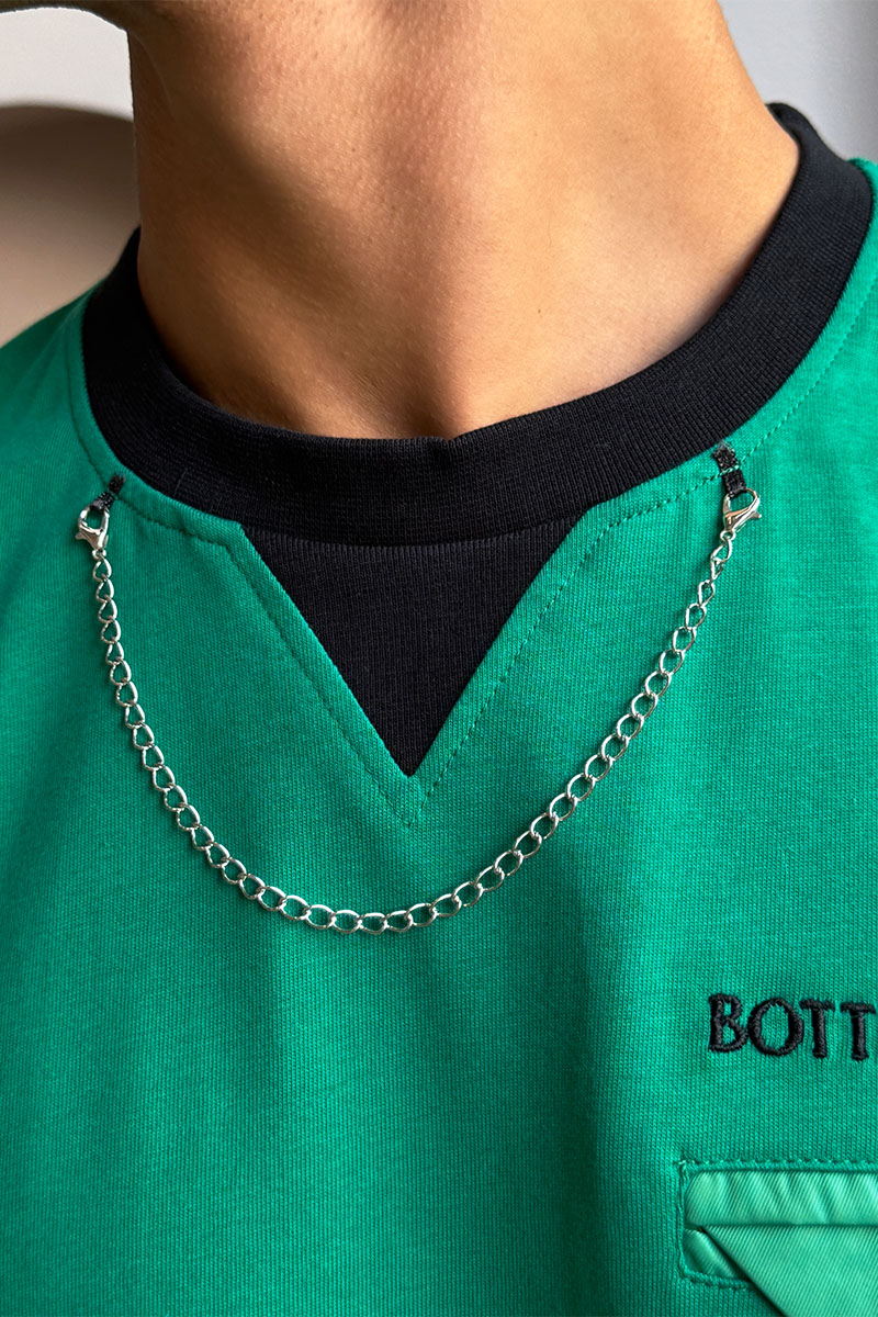 Bottega Veneta Зелёная оверсайз футболка Chain