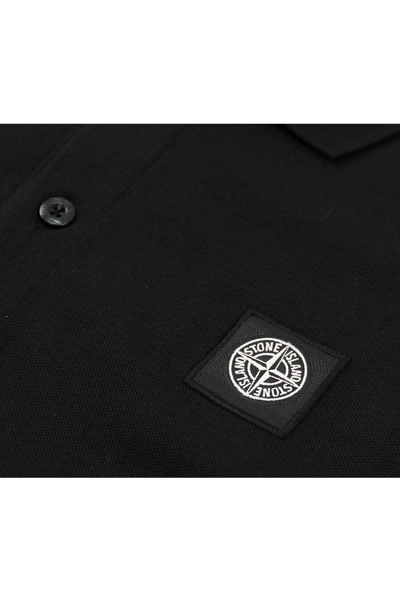 Stone Island Поло с длинным рукавом logo-patch - Black