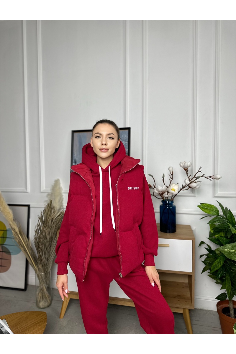 MIU MIU Женский красный костюм тройка