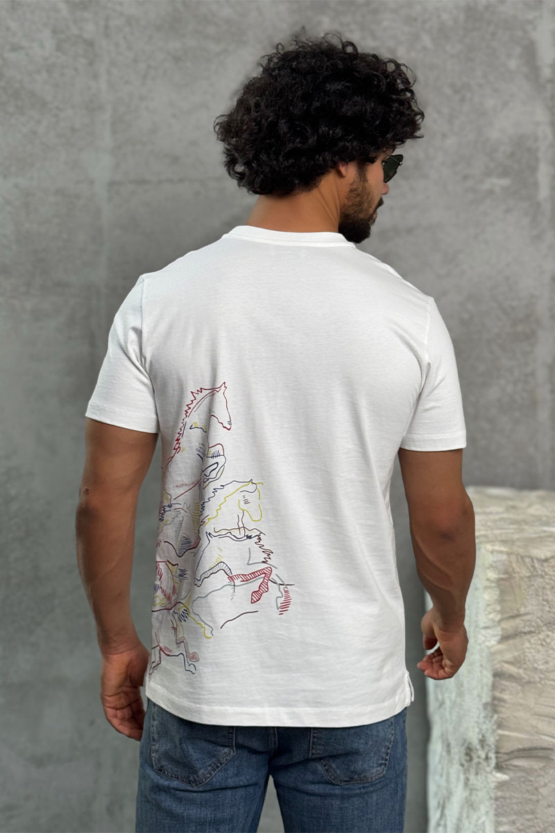 Hermes Мужская белая футболка 