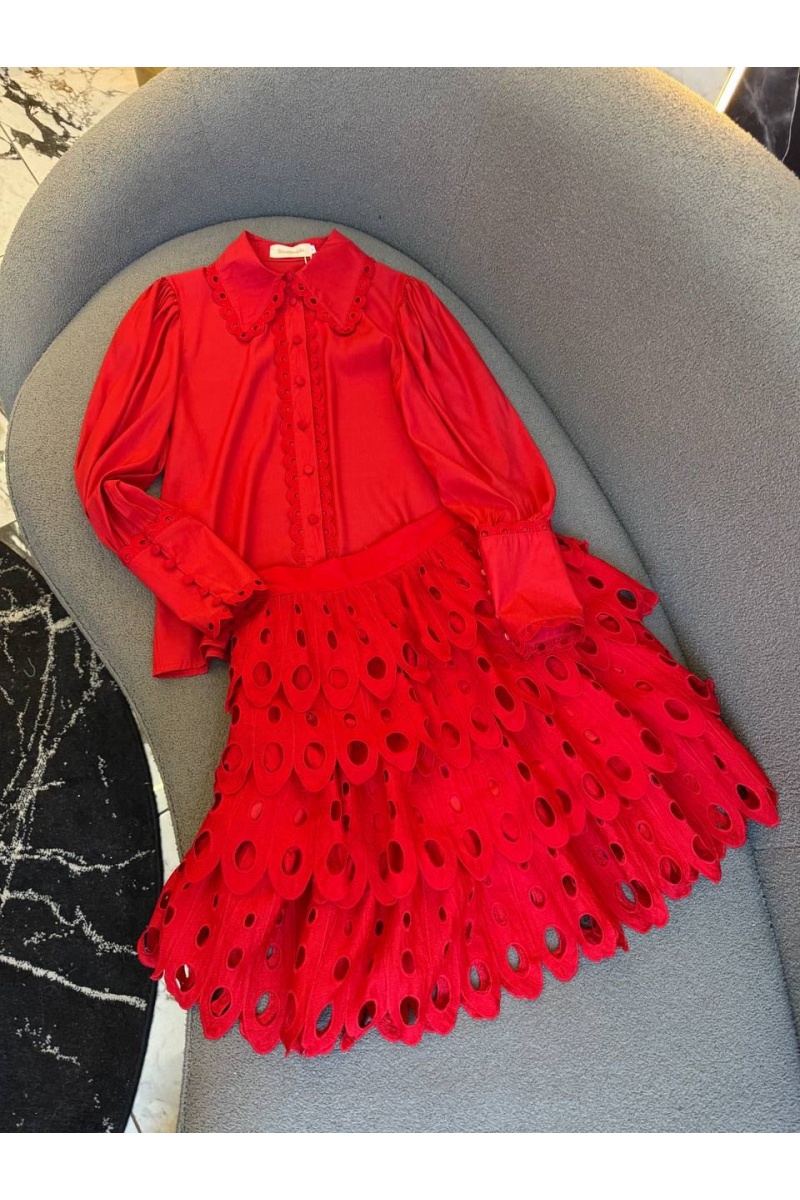 Zimmermann Красный женский костюм двойка Zimmermann