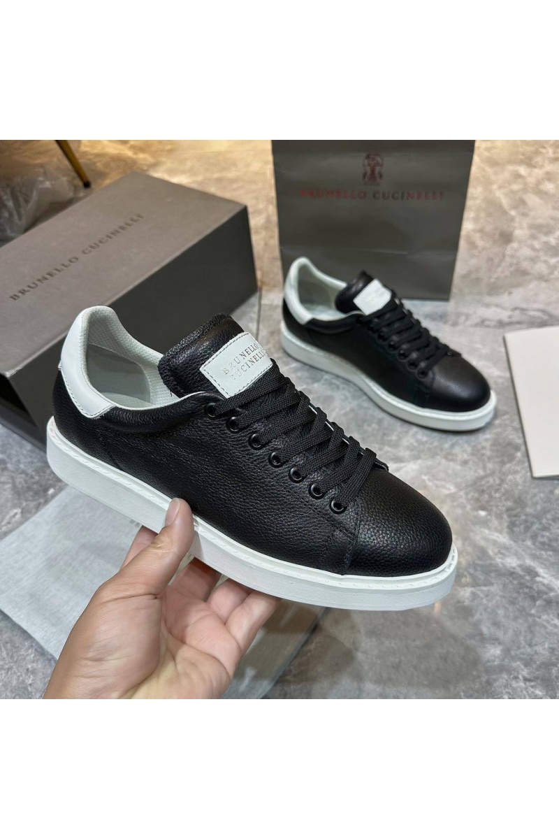 Brunеllо Сuсinеlli Мужские кроссовки grain leather - Black