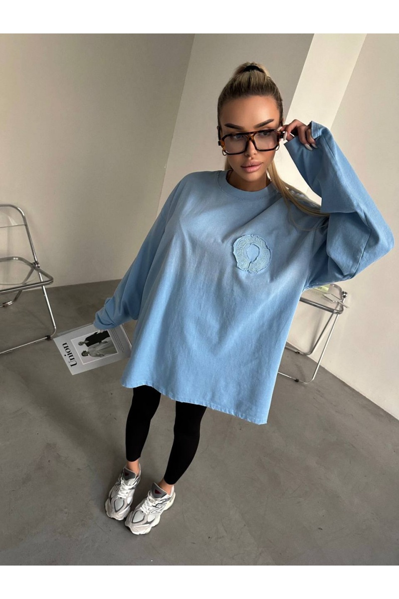 Chrome Hearts Женский лонгслив голубого цвета 