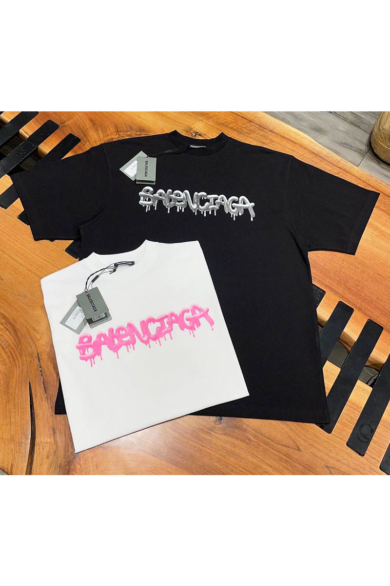 Balenciaga Белая оверсайз футболка graffiti-logo