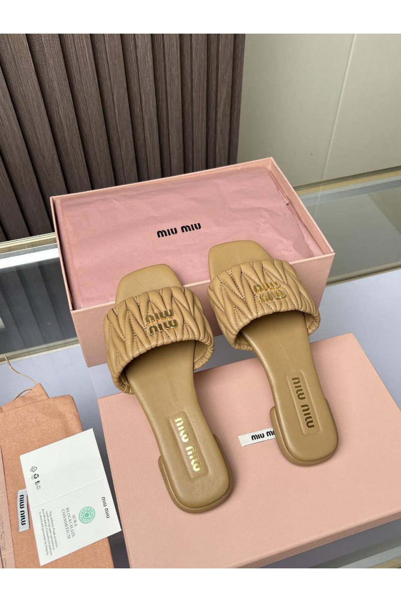 MIU MIU Женские шлёпанцы Premium - Beige