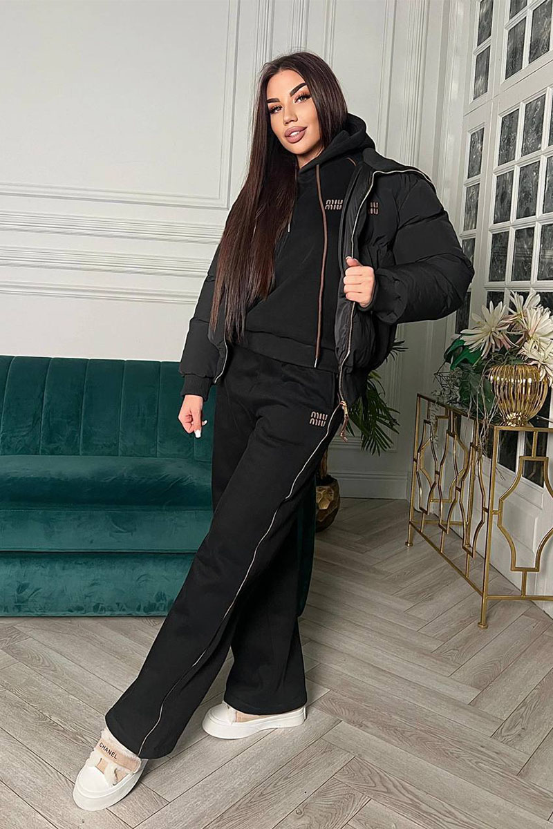 MIU MIU Женский чёрный костюм тройка