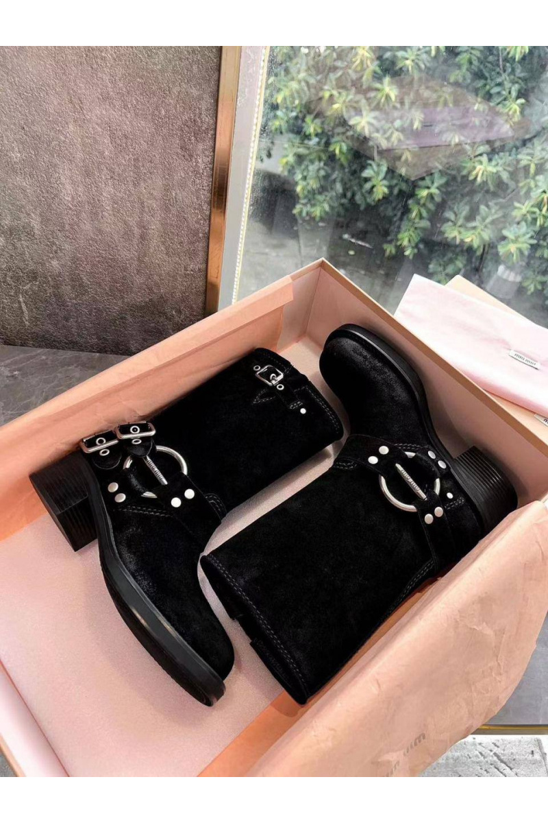 MIU MIU Женские замшевые сапоги Ankle Premium