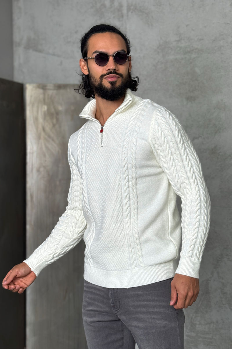 Kiton Мужской свитер белого цвета 