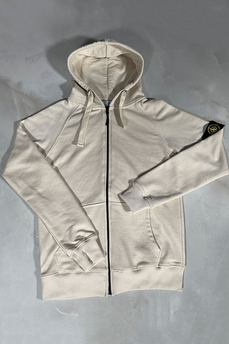 Stone Island Бежевая кофта на молнии compass-patch