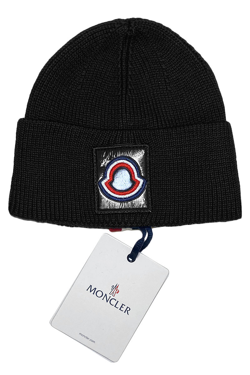 Moncler Брендовая шапка чёрного цвета