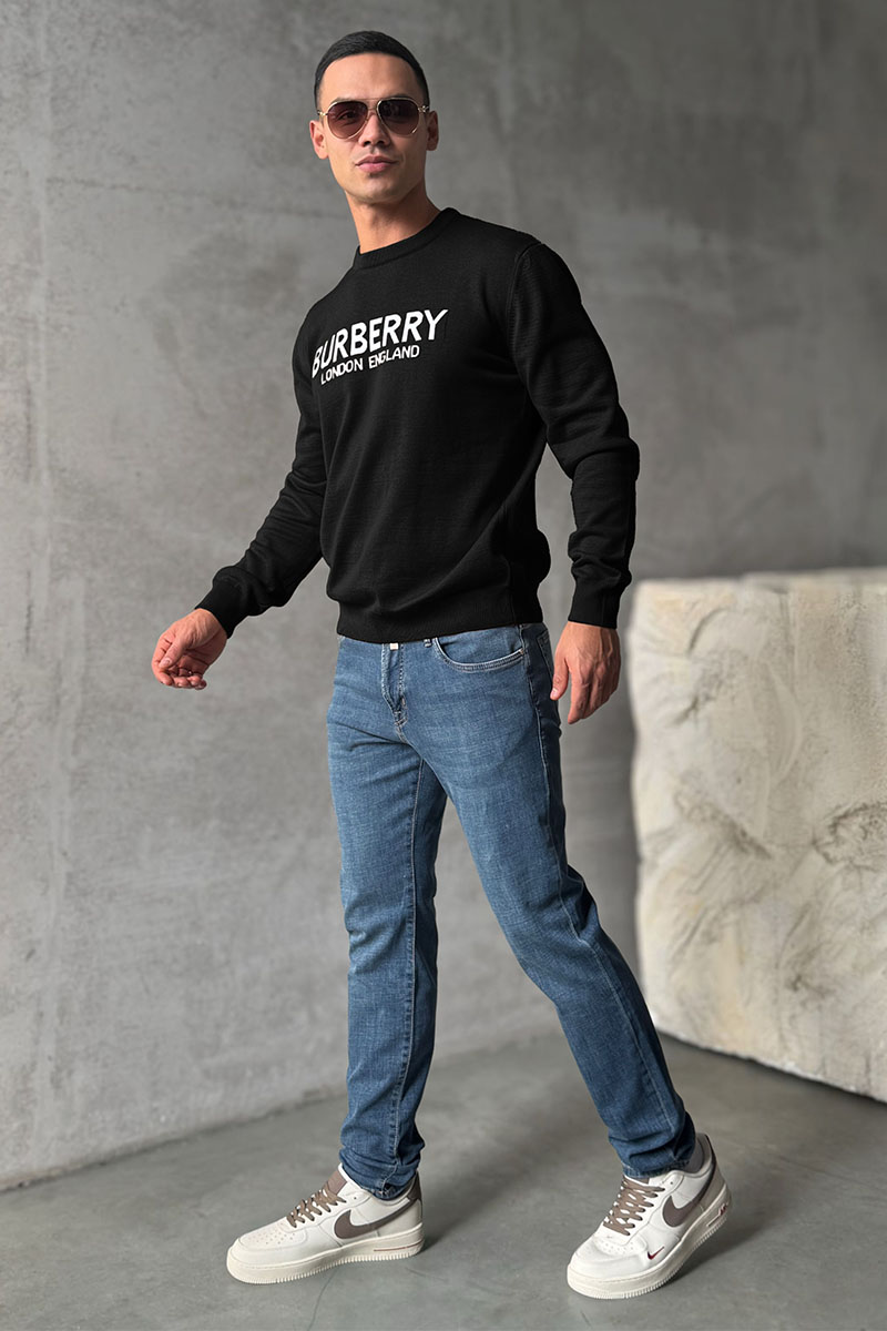 Burberry Мужской джемпер logo-intarsia - Black