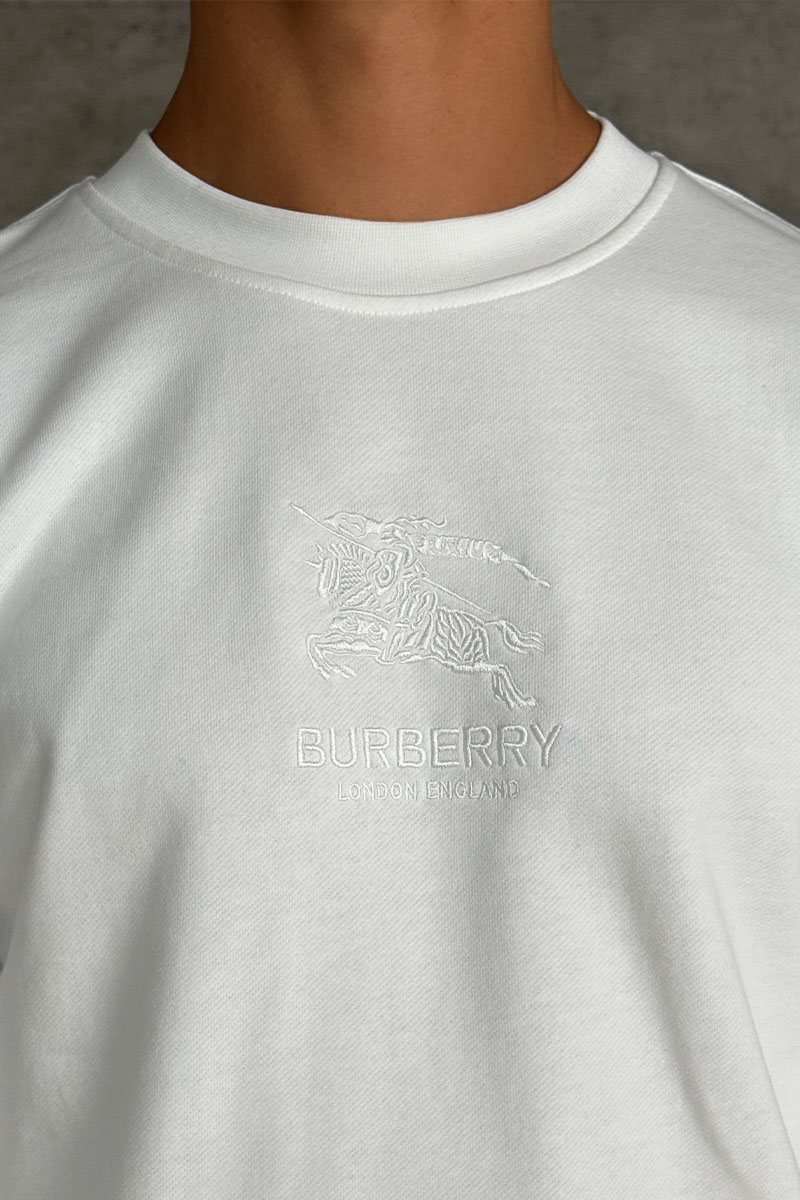 Burberry Мужской белый свитшот logo-embroidered
