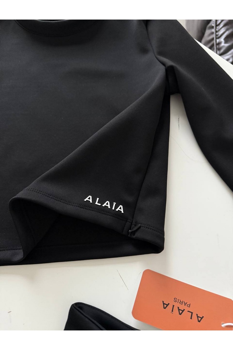 Designer Clothing Женский лонгслив на флисе чёрного цвета Alaia