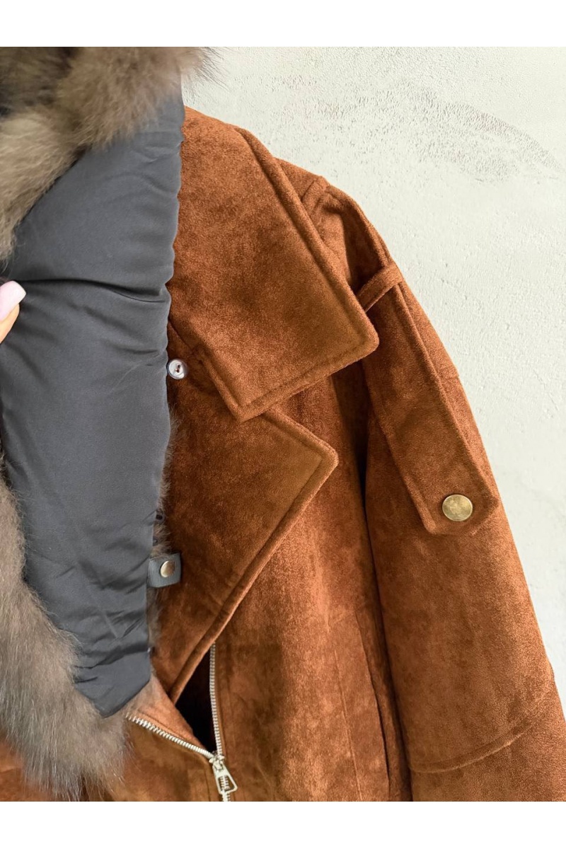 Max Mara Женский бомбер с натуральным мехом premium