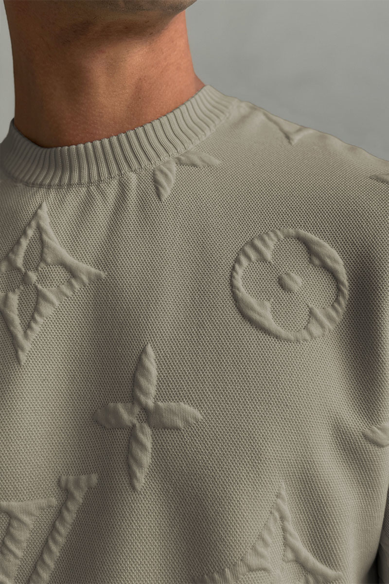 Lоuis Vuittоn Оверсайз футболка Embossed Monogram - Beige