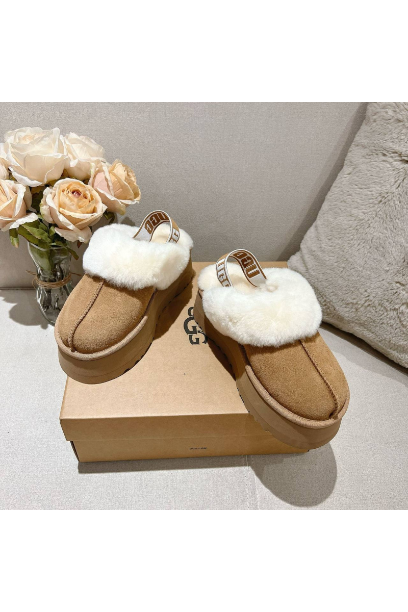 UGG Замшевые женские слиперы с мехом Funkette Platform