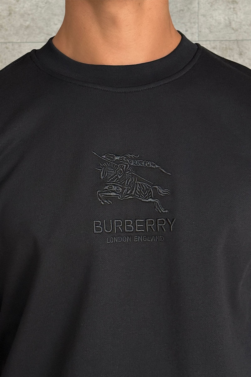 Burberry Мужской чёрный свитшот logo-embroidered
