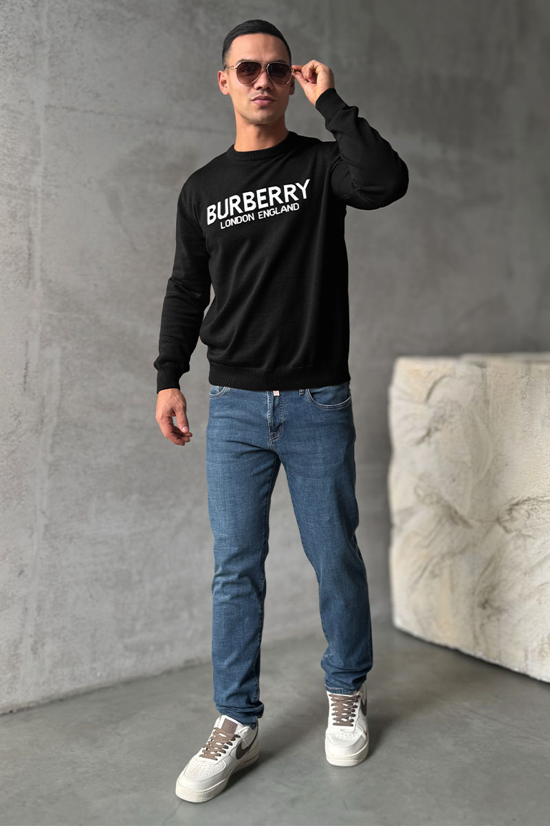 Burberry Мужской джемпер logo-intarsia - Black