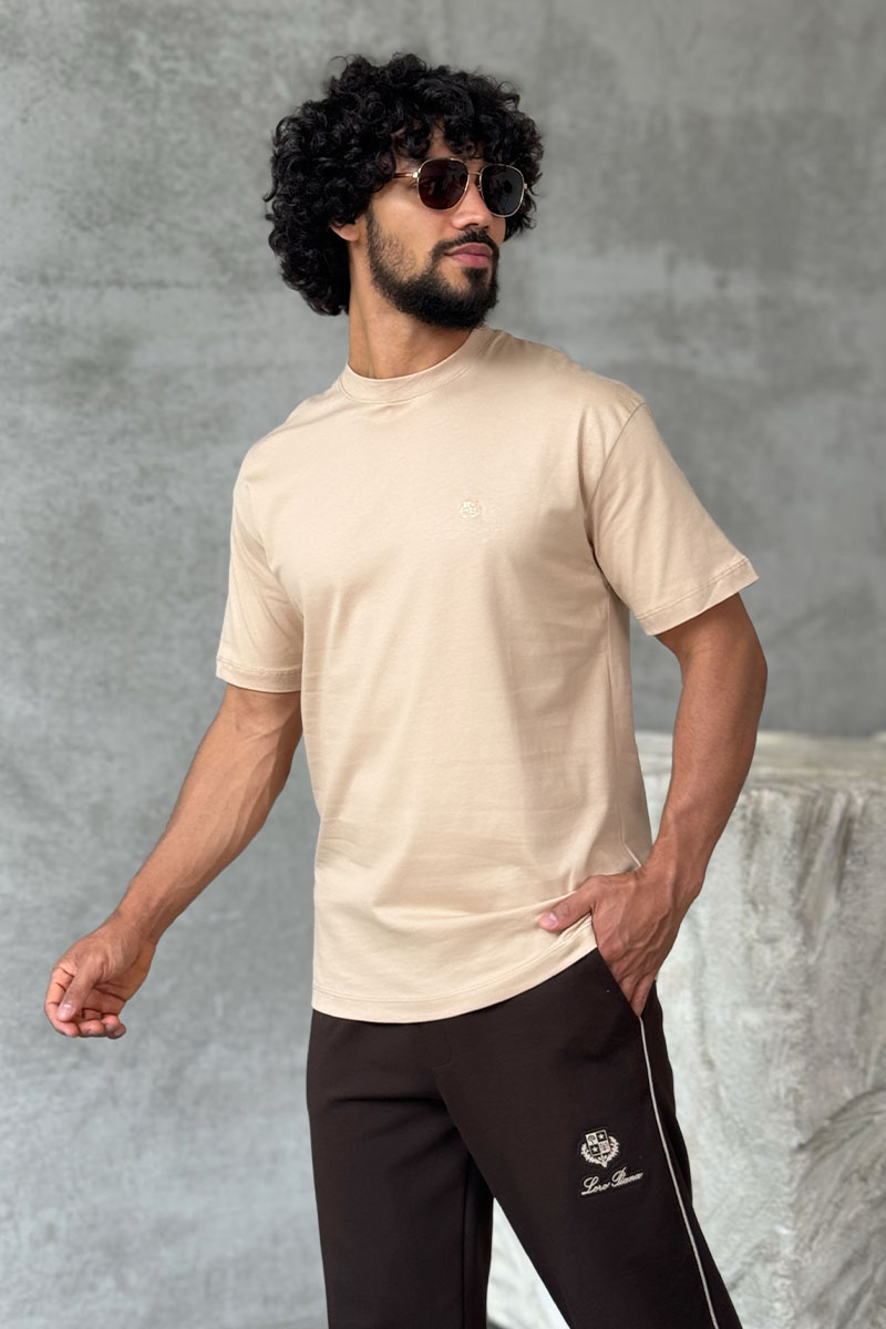 Loro Piana Мужская бежевая футболка